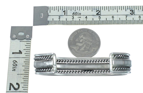 Authentic Sterling Silver Native American Navajo Cuff Bracelet NN20245